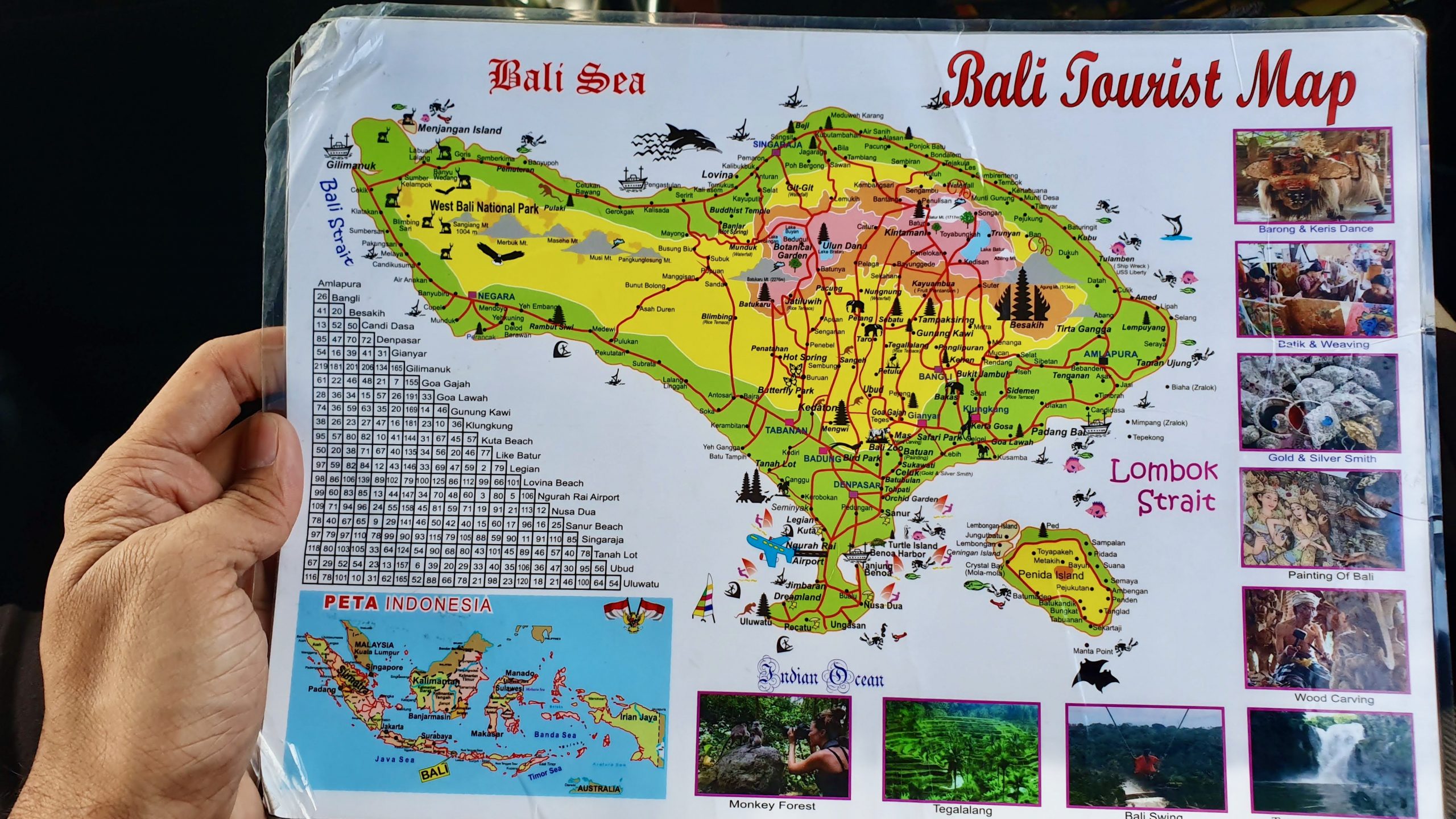 Bali Tourist Spots Map