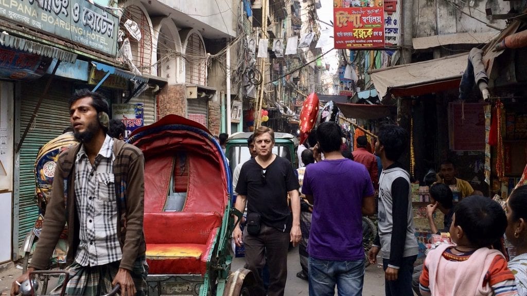 Rickshaw in the street of old Dhaka.