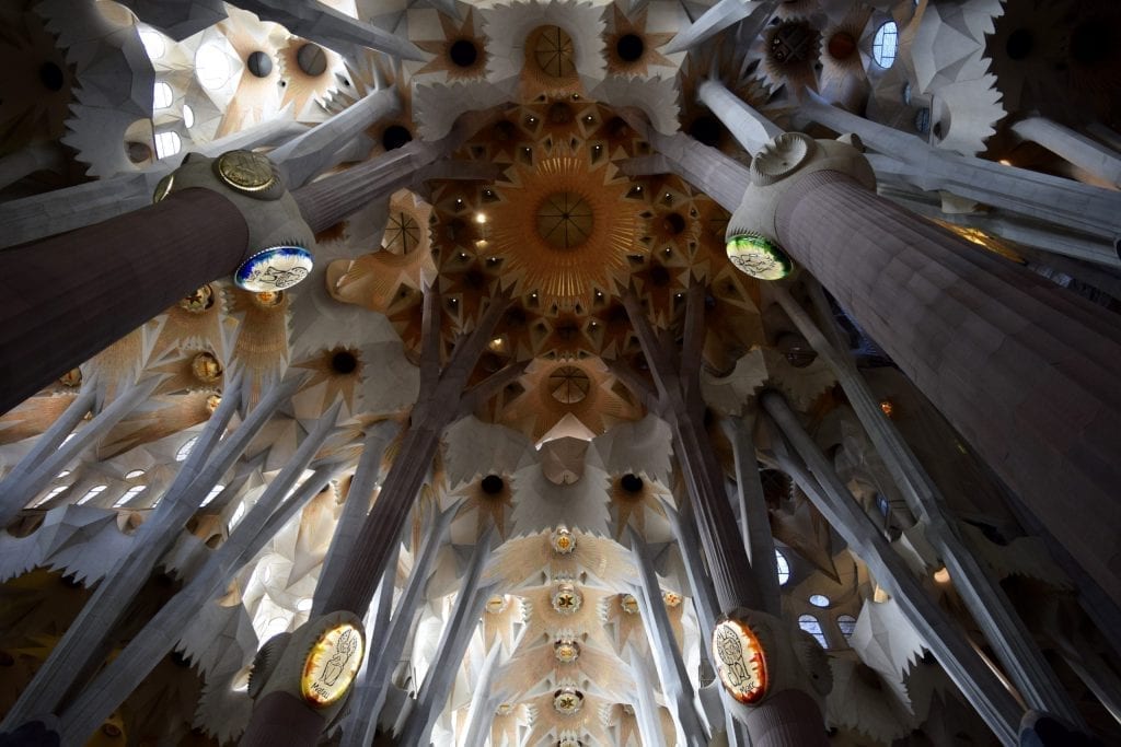 Put Sagrada Familia in your Barcelona itinerary, you will see such intricate interior design. 