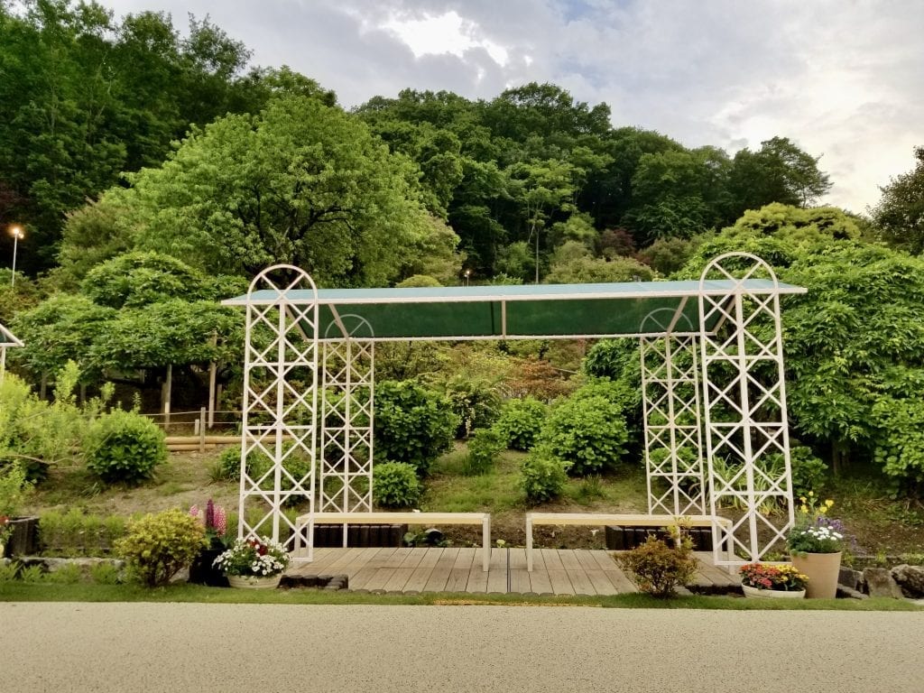 Resting place inside of Ashikaga Flower Park.