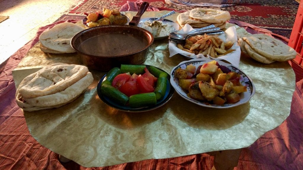 My Airbnb host in Luxor served me dinner. 