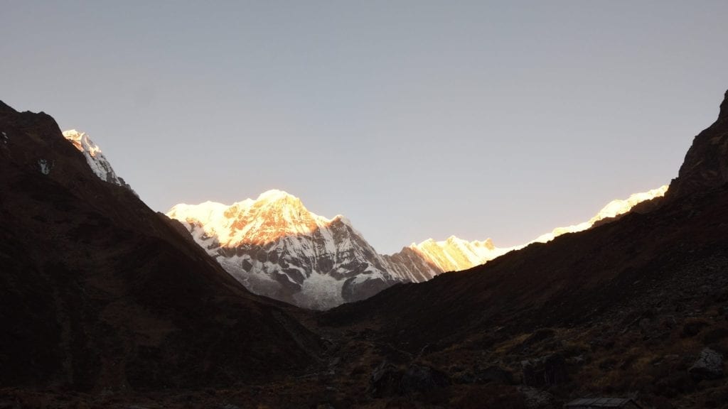 Amazing Sunset during Annapurna Sanctuary Trek.