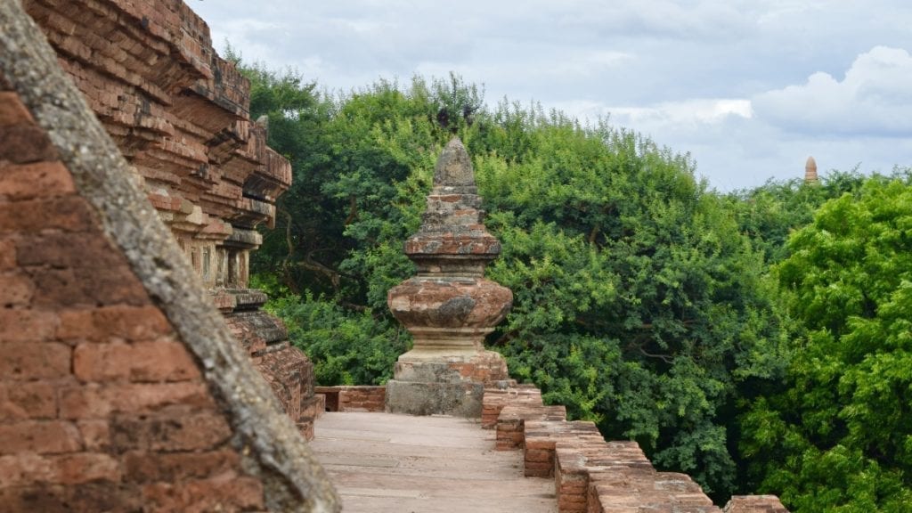 A narrow passage in a temple in Bagan. 