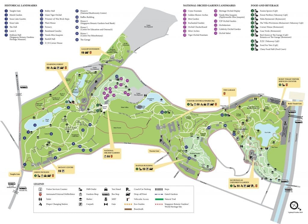 Map of Singapore Botanic Gardesn