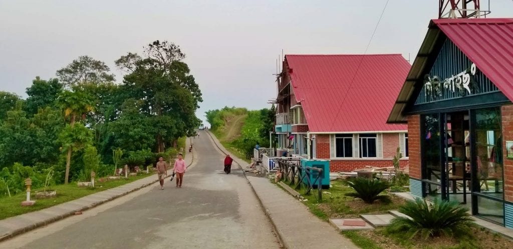 A quiet road in Sajek Valley in the evening. 