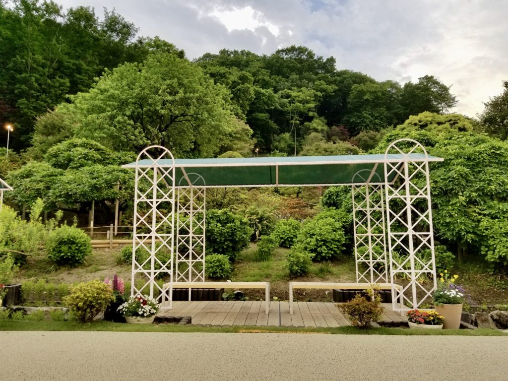 Resting place inside of Ashikaga Flower Park. 