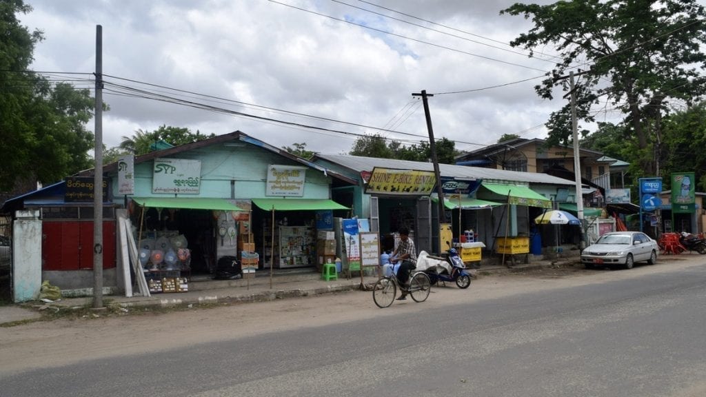 Shops in bagan renting e bike. 