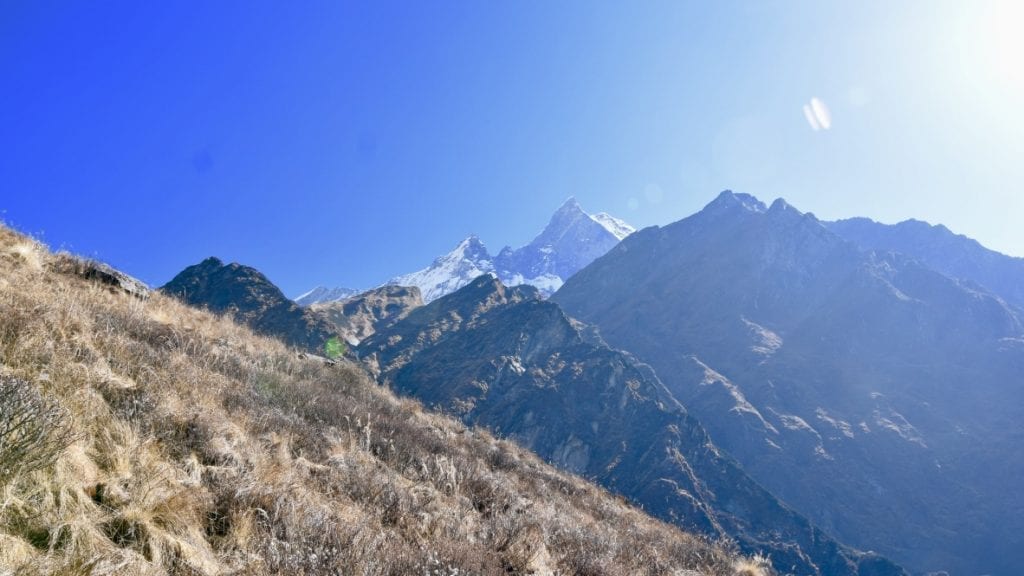 A view from Macchapuchare Base Camp. 