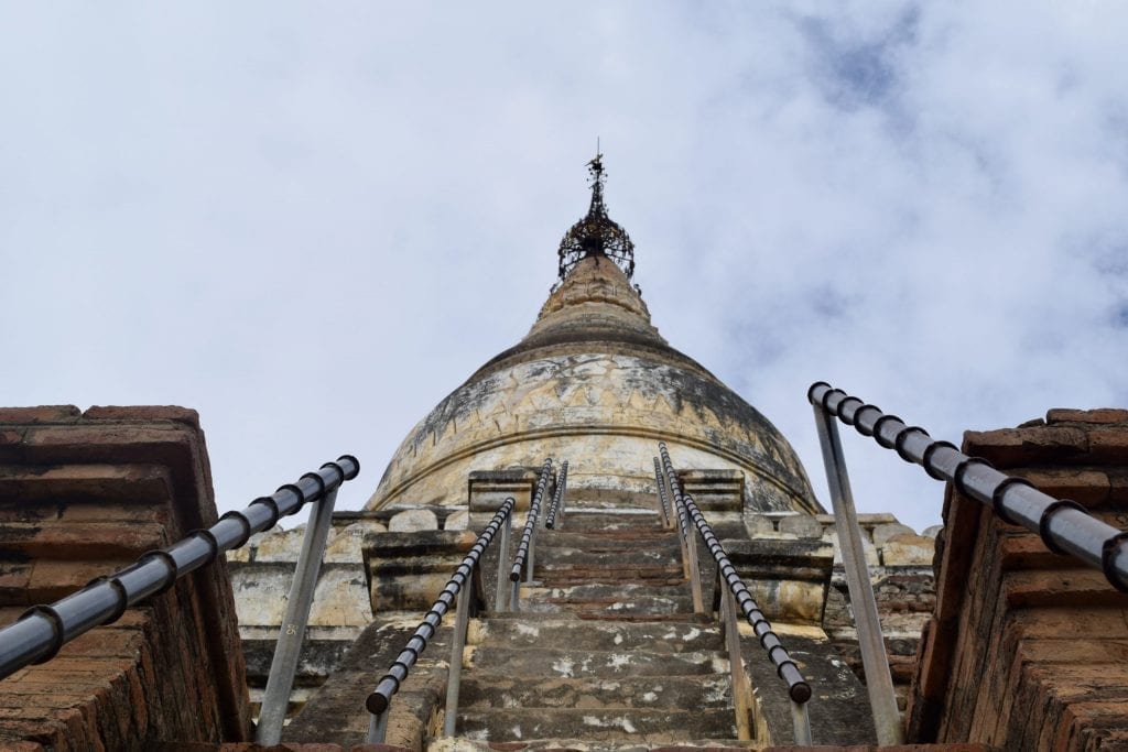 Some of the pagodas in Bagan has steep stair. 