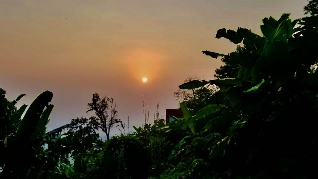 Sunset in Konglak Hill in Sajek Valley