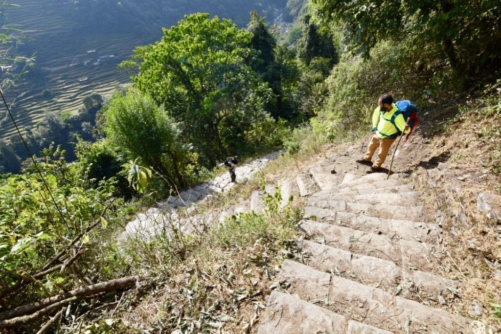 You will have to climb endless stairs during your Annapurna base camp trek.