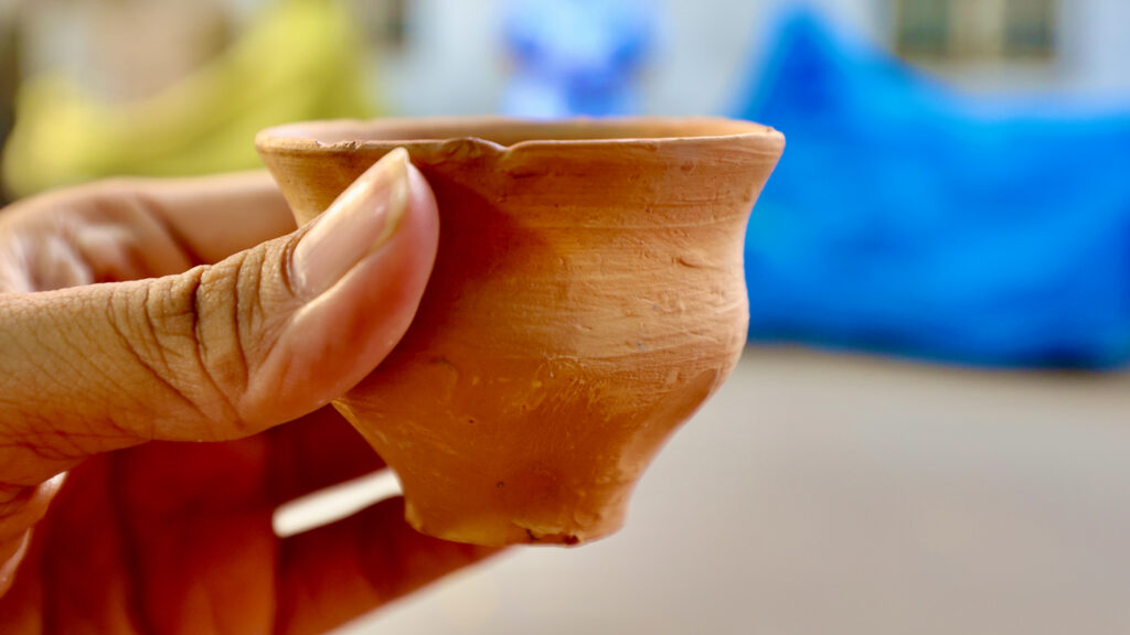Tea cup in Kolkata made of clay