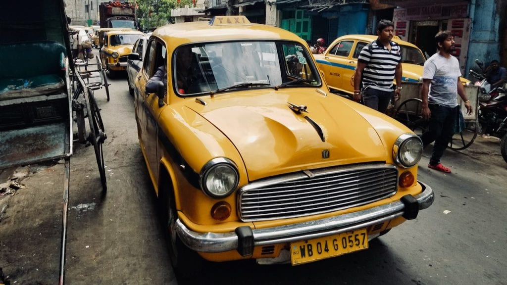 Yellow taxi cab can you take you to different places to visit in Kolkata. 