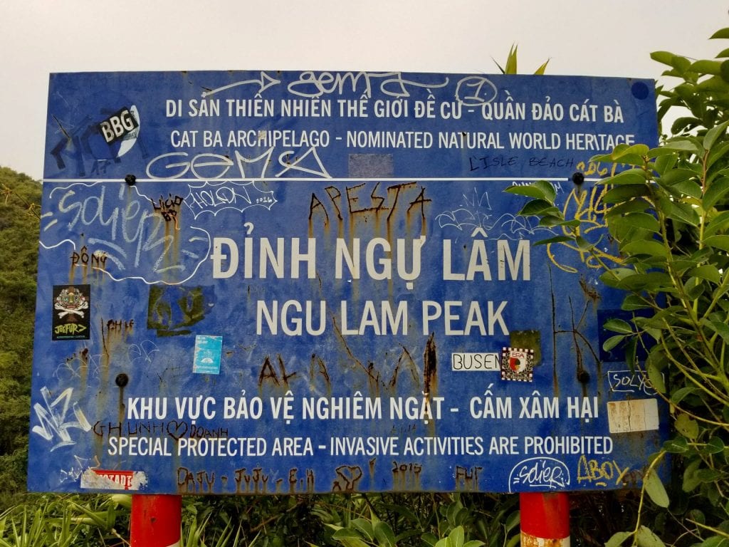 Ngu Lam Peak signboard
