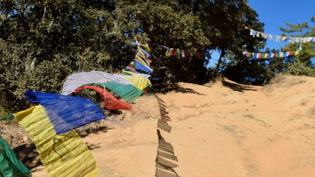 Prayer flags on our way to tiger's nest trek