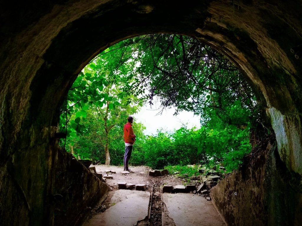 Tunnel in Cannon fort in Cat Ba Island