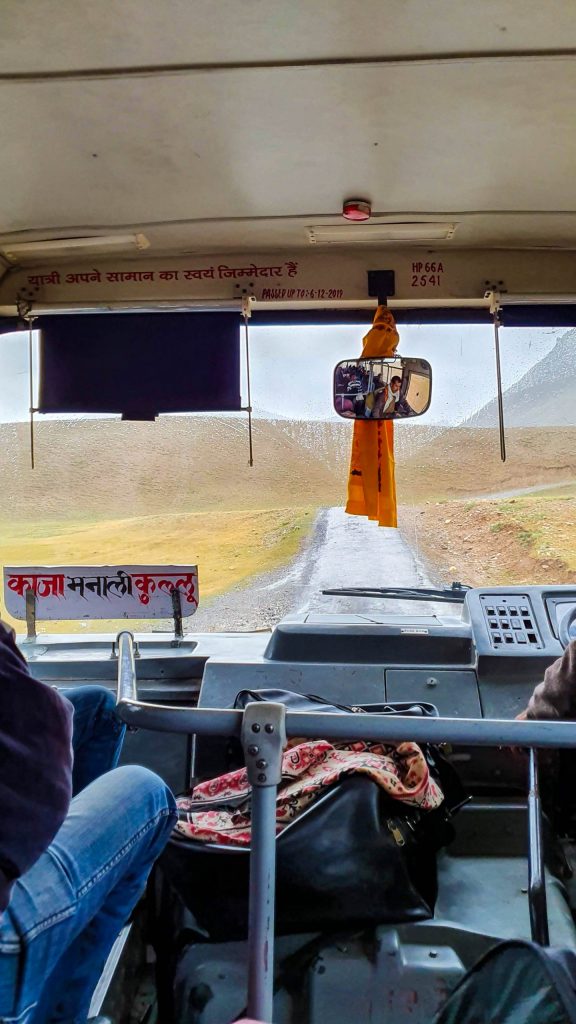 Public bus to Kaza in Spiti Valley from Manali. 