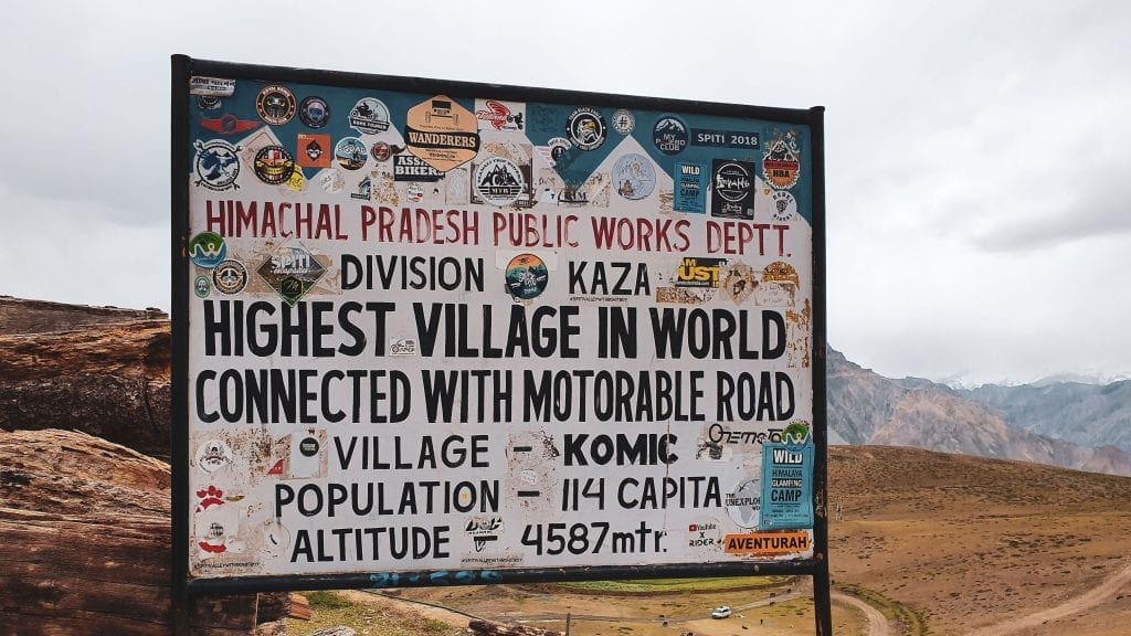 Komic village in Spiti valley is the highest village in world connected by a road