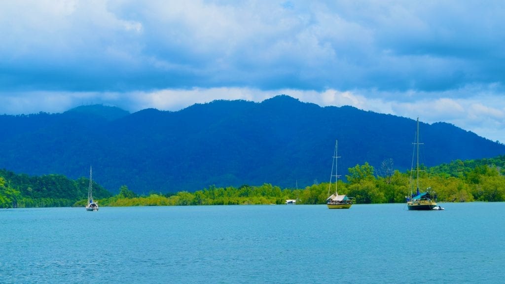 Boats sailing in Langkawi