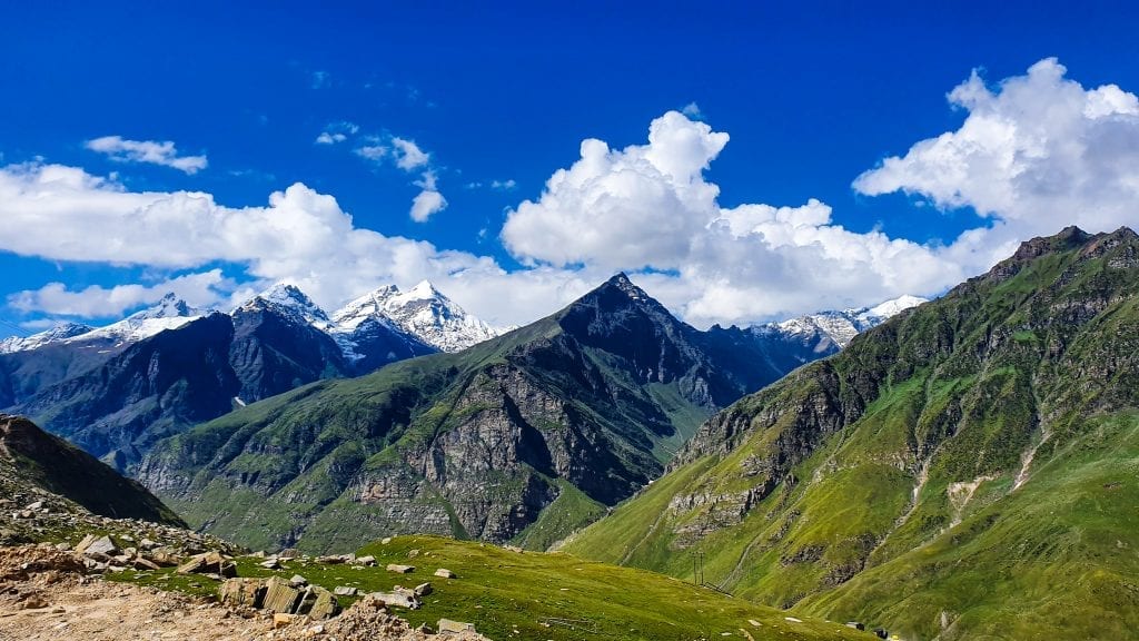 Green Mountains on way to Spiti Valley