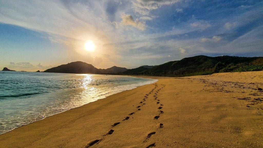 Mekaki Beach in Kuta Lombok during Sunset