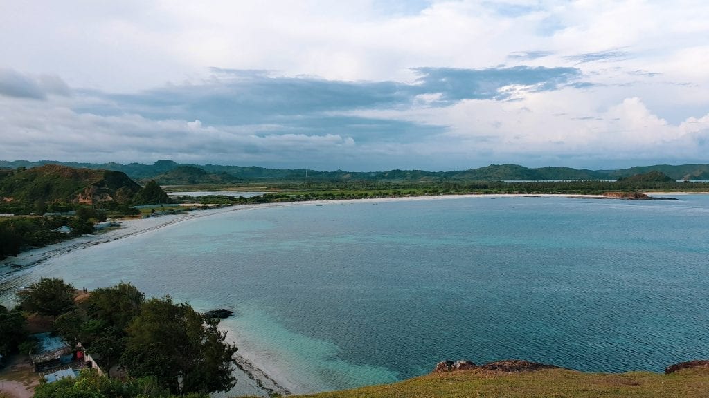 Panoramic view of Tanjung Aan in Kuta, Lombok