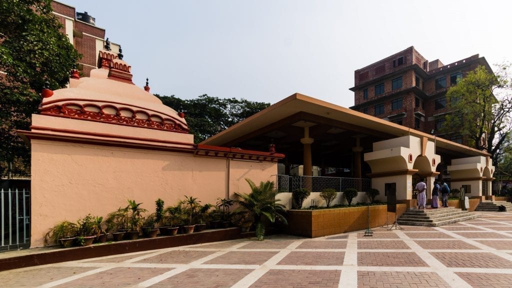 Main building of the Dhakeshwari Temple in Dhaka, Bangladesh. 