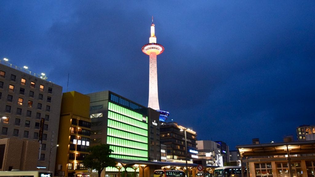 Kyoto Tower at night