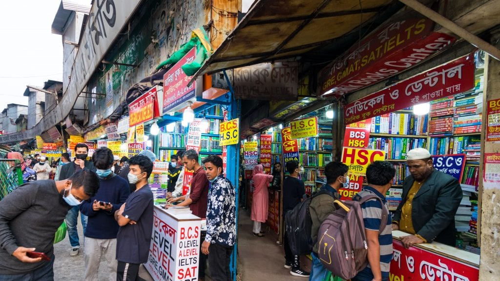 Nilkhet Book Market in Dhaka