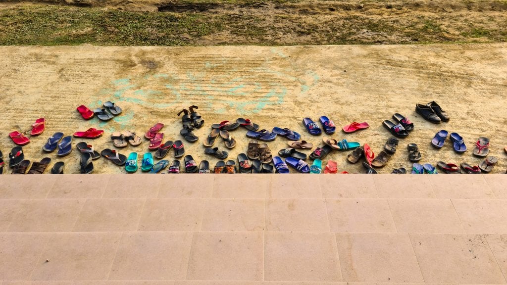 Sandals Outside Mosque in Bangladesh