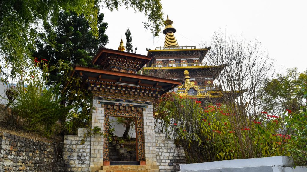 Entrance of Khamsum Yulley Namgyal Chorten in Bhutan