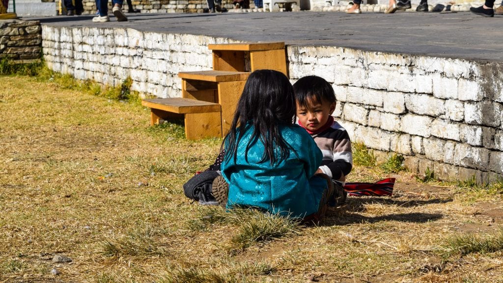 Kids Playing in National Memorial Chhorten