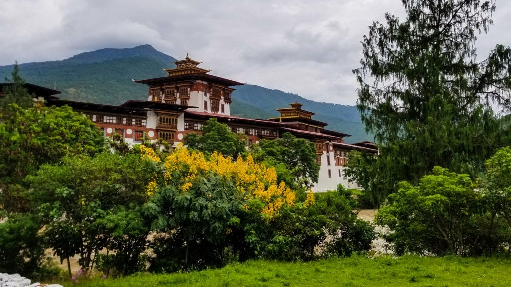 Outside View of Punakha Dzong - one of the most beautiful places to visit in Punakha. 