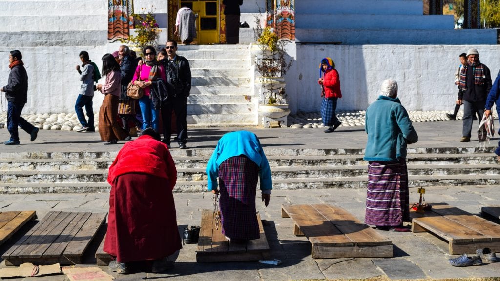 Prayer in National Memorial Chhorten