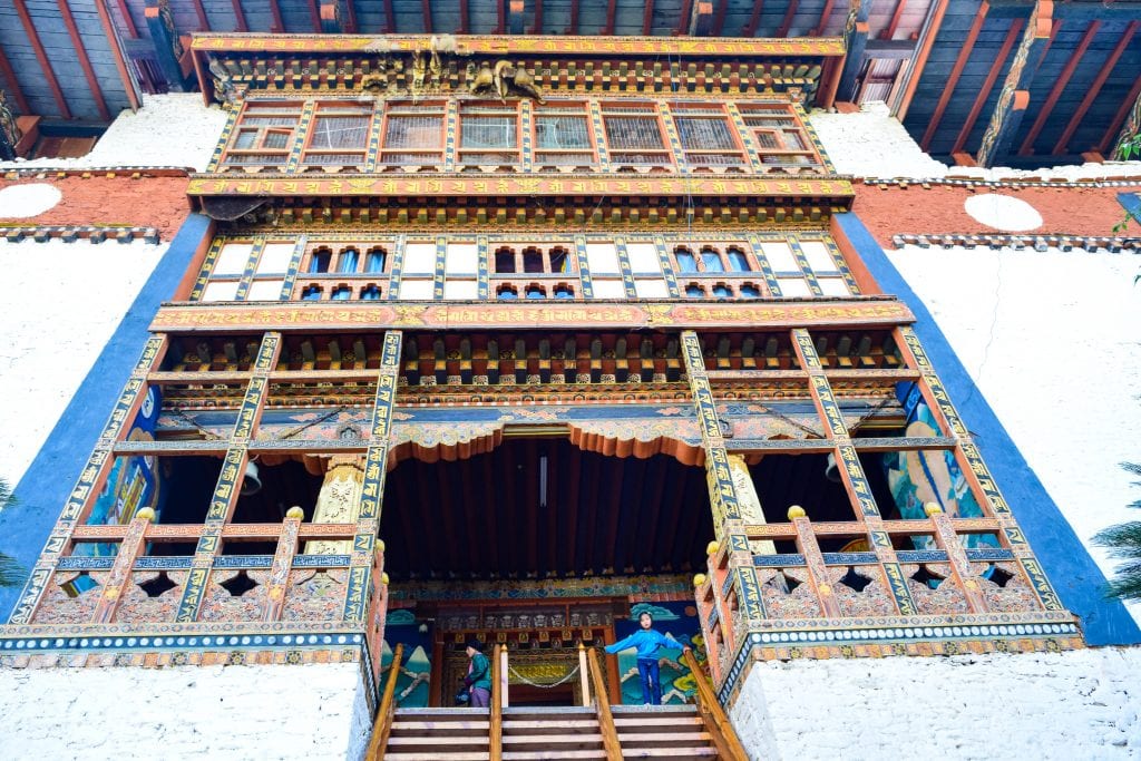 Inside View of Gigantic Gate of Punakha Dzong