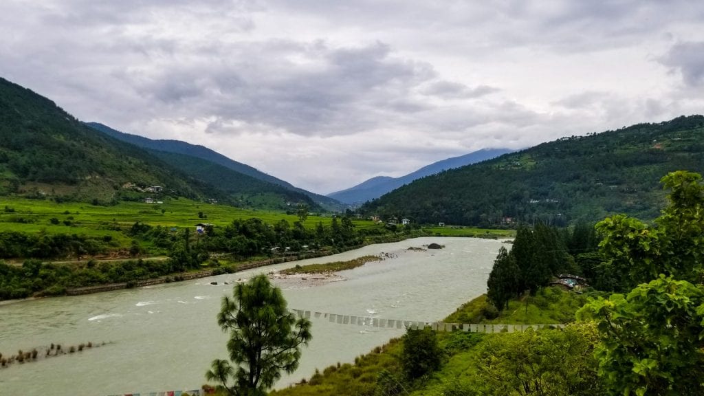 River as seen from Punakha Bridge.