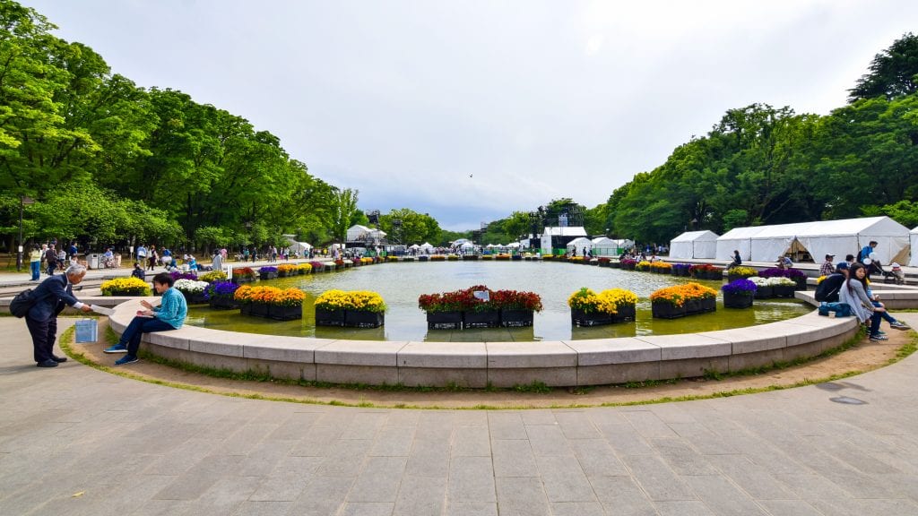 Ueno Park in front of National Museum Fountain