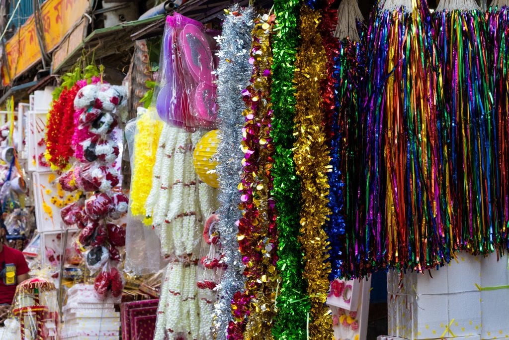 Colorful Decorative Pieces on display in Old Dhaka