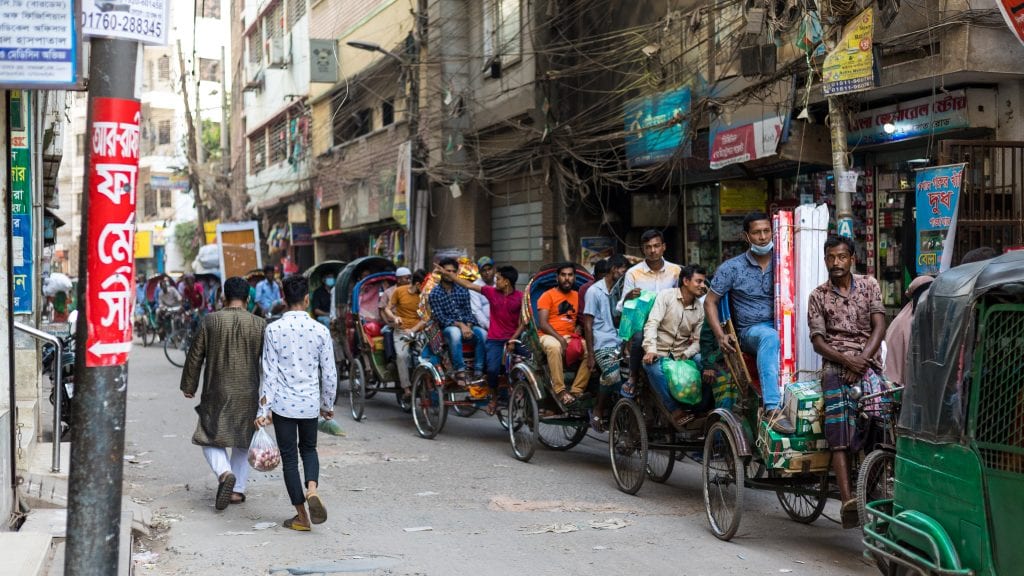 Rickshaws are stuck in old Dhaka