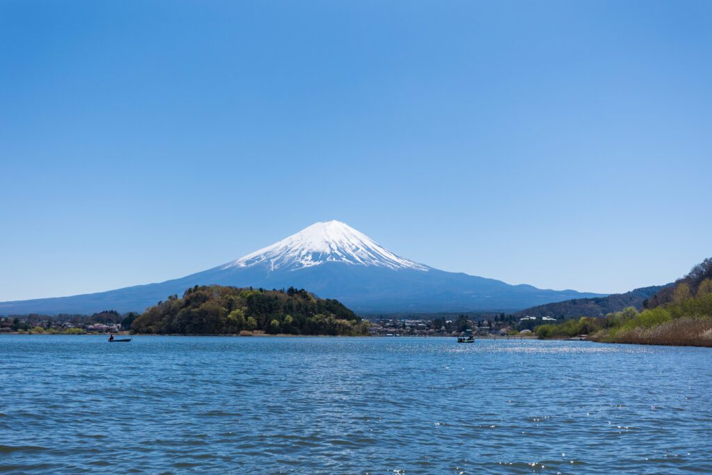 Mount Fuji seen from Oishi Park in Kawaguchiko