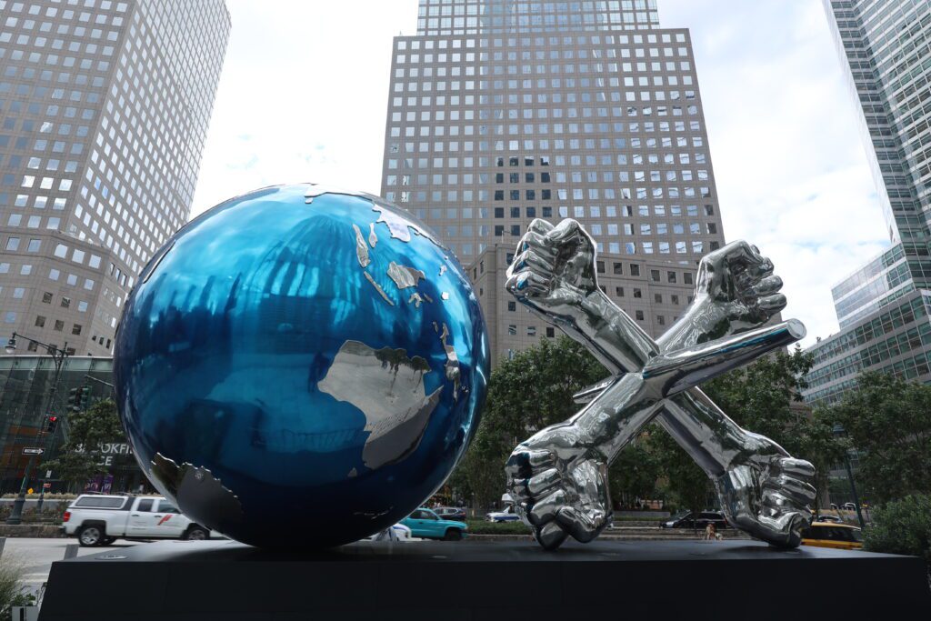 XO world sculpture in NY
