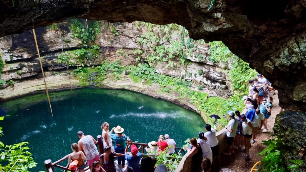 Deck of Cenote Saamal in Mexico