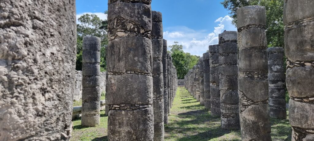 Group of thousands of columns in Chichen Itza