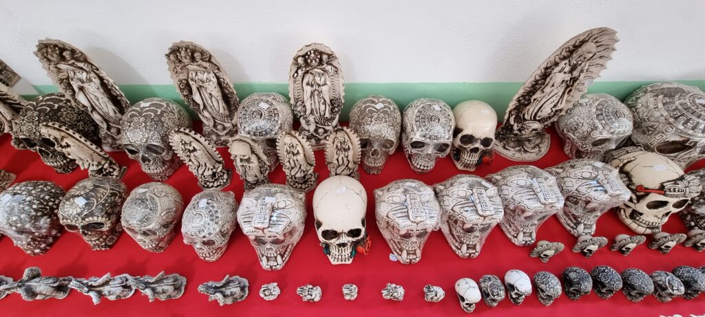 Mayan skulls and sculptures