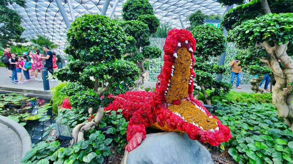 Topiary Walk Animals in Changi Crocodile